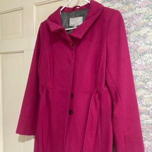 Pink wool trench